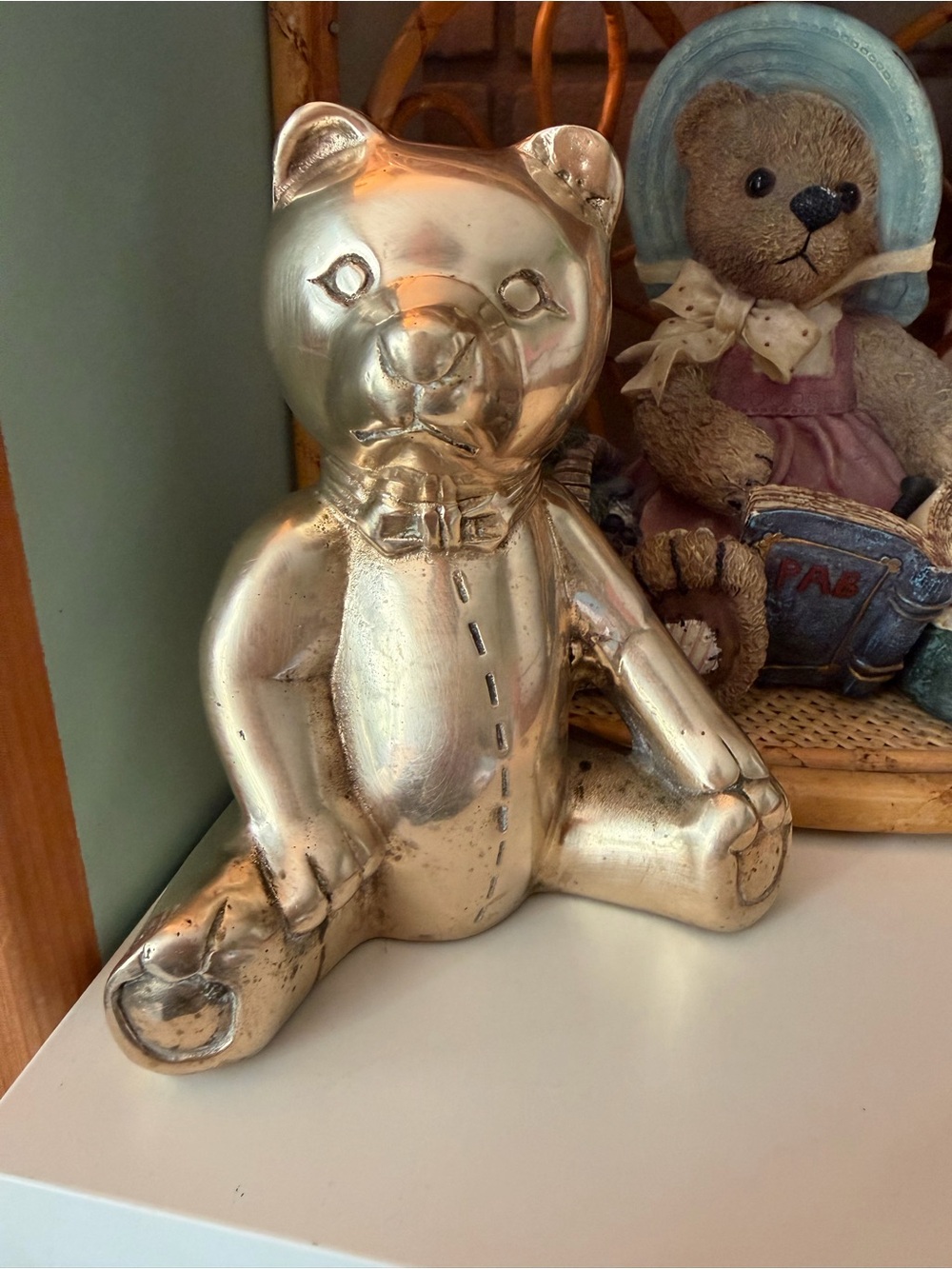 Vintage Department 56 solid brass bear bank
